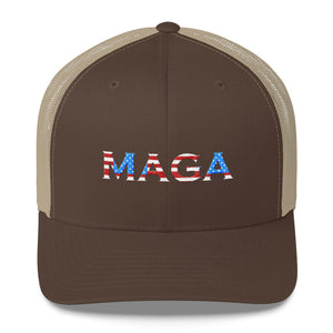 MAGA RED WHITE AND BLUE HAT