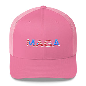 MAGA RED WHITE AND BLUE HAT