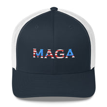 Load image into Gallery viewer, MAGA RED WHITE AND BLUE HAT