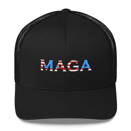 MAGA RED WHITE AND BLUE HAT