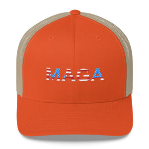 MAGA RED WHITE AND BLUE HAT