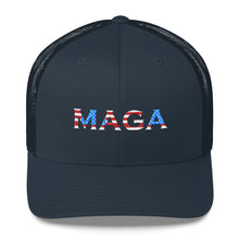 Load image into Gallery viewer, MAGA RED WHITE AND BLUE HAT