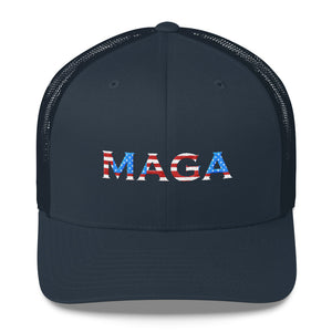 MAGA RED WHITE AND BLUE HAT