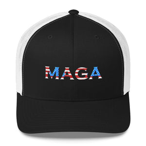 MAGA RED WHITE AND BLUE HAT