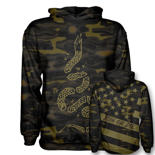 Join or Die - Gold Camo Hoodie